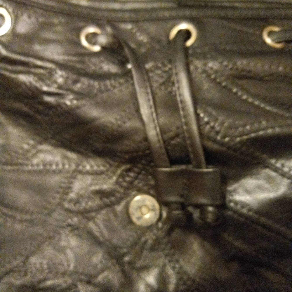 Maxam Genuine Top Grain Lambskin Leather Purse Heart Design Black NWT - Picture 4 of 11